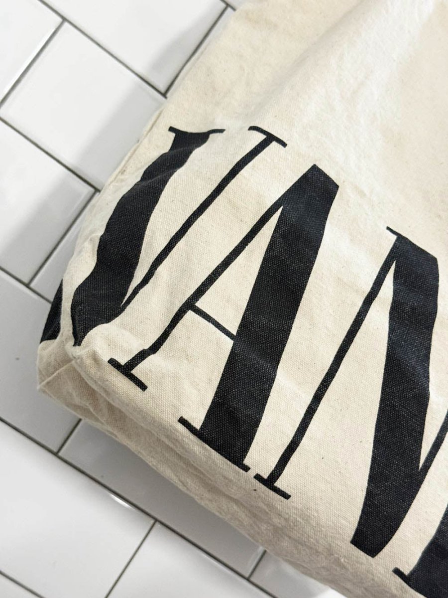 vanity fair logo print tote bag - good market thrift store