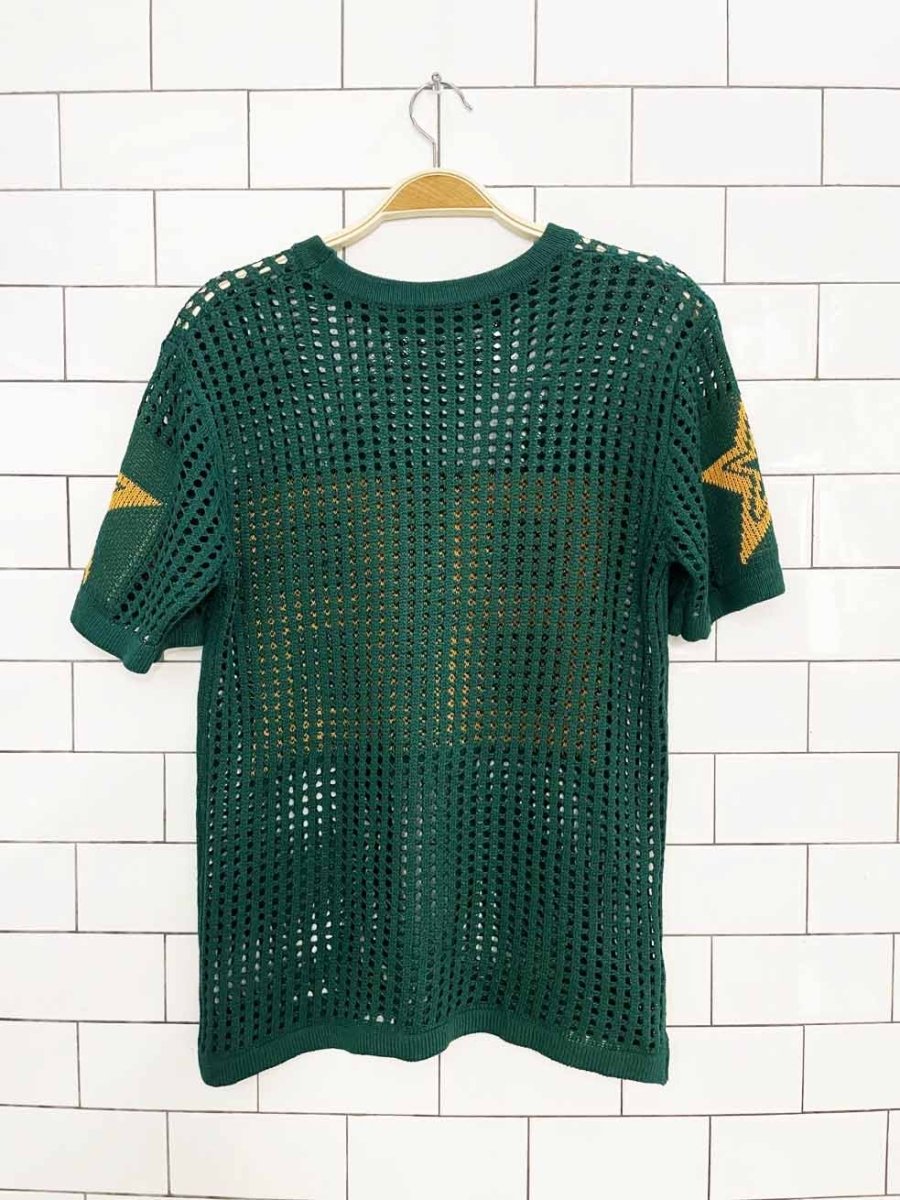 varsity 86 block letter collegiate loose knit jersey tee - good market thrift store