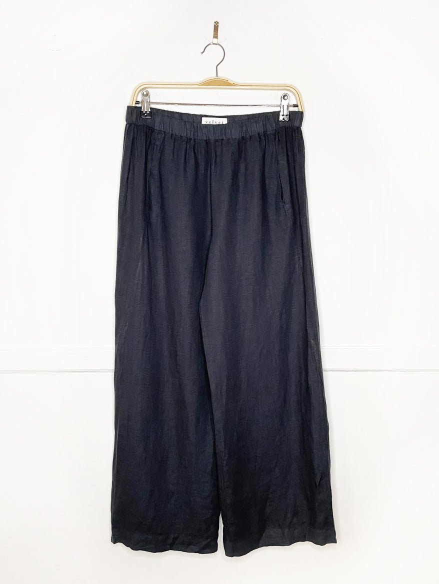 velvet by graham & spencer lola 100% linen wide leg pants | made in usa | anthropologie - good market thrift store