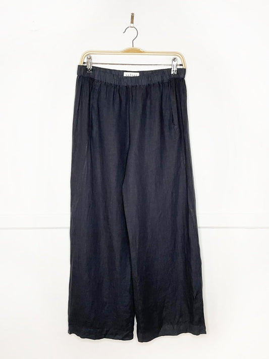 velvet by graham & spencer lola 100% linen wide leg pants | made in usa | anthropologie - good market thrift store