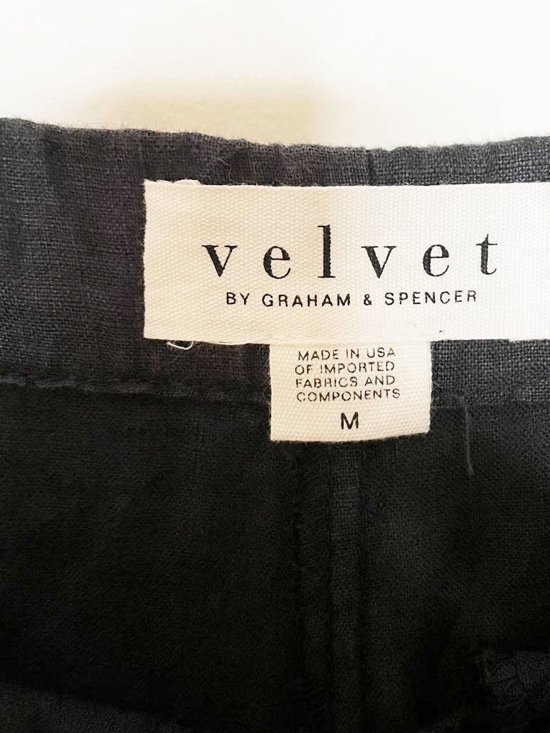 velvet by graham & spencer lola 100% linen wide leg pants | made in usa | anthropologie - good market thrift store