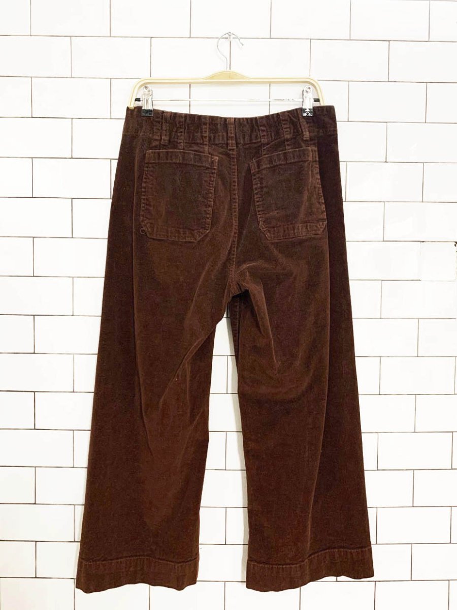 velvet heart chunky cord patch pocket cropped wide leg pants | anthropologie - good market thrift store