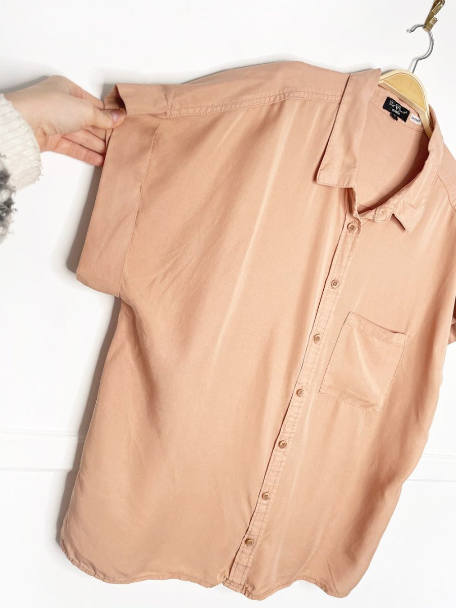 velvet heart oversized boxy full button shirt - good market thrift store
