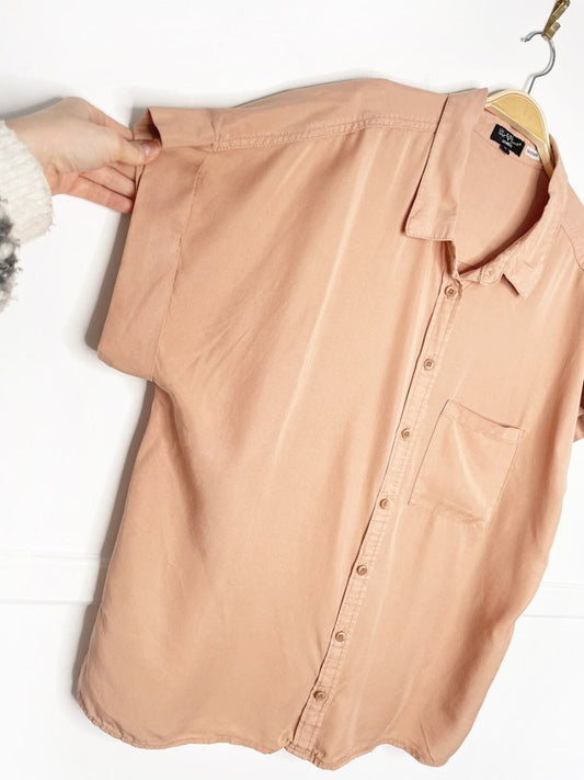 velvet heart oversized boxy full button shirt - good market thrift store