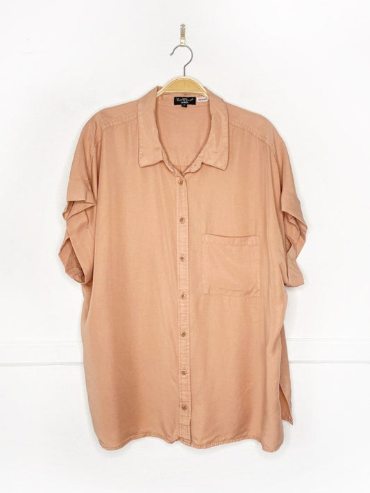 velvet heart oversized boxy full button shirt - good market thrift store