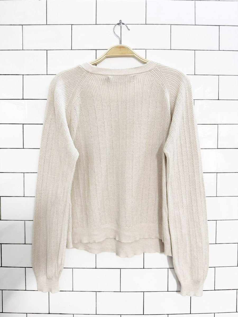 vero moda pointelle light knit summer sweater - good market thrift store
