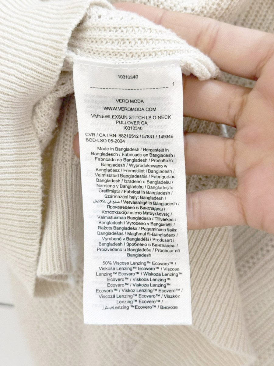 vero moda pointelle light knit summer sweater - good market thrift store