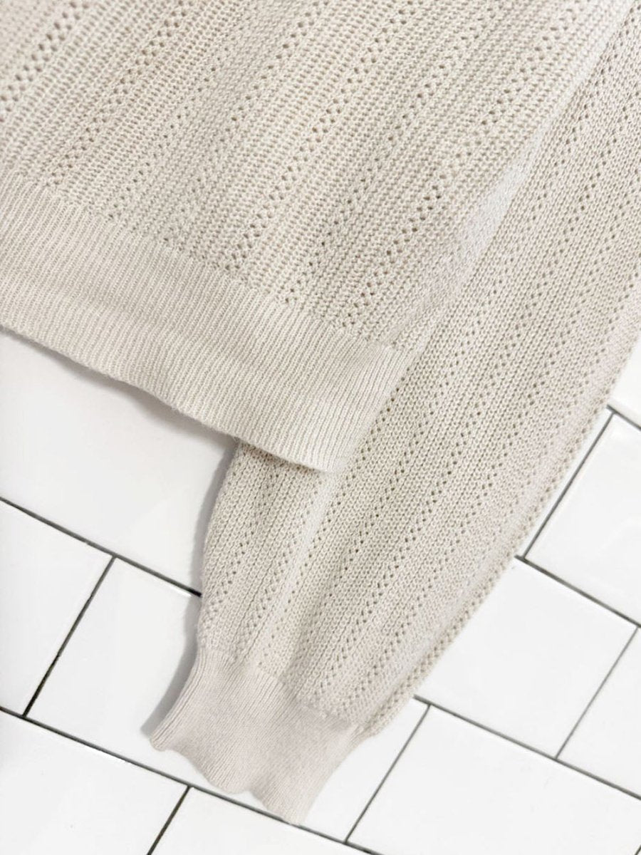 vero moda pointelle light knit summer sweater - good market thrift store