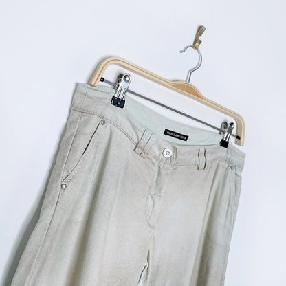 vintage 00s versace low rise grunge wide leg linen pants