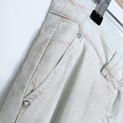 vintage 00s versace low rise grunge wide leg linen pants