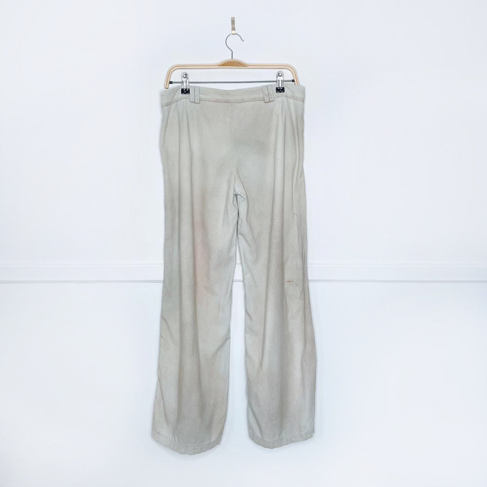 vintage 00s versace low rise grunge wide leg linen pants