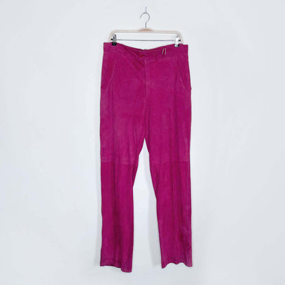 vintage 80s gianni versace pink suede pants - size 34