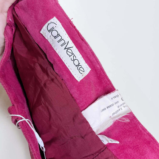 vintage 80s gianni versace pink suede pants - size 34