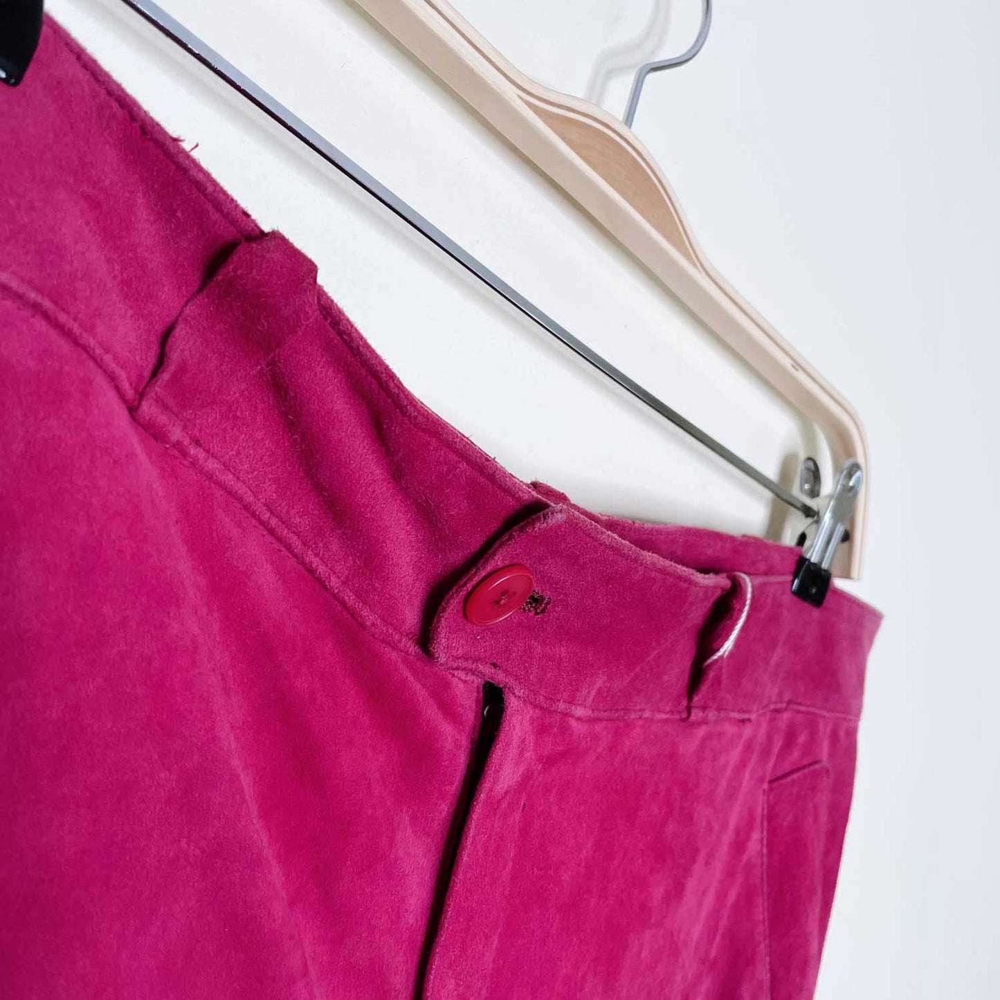 vintage 80s gianni versace pink suede pants - size 34