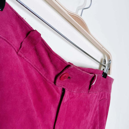 vintage 80s gianni versace pink suede pants - size 34
