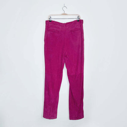 vintage 80s gianni versace pink suede pants - size 34