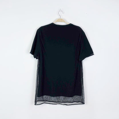 vintage 90s versace v2 classic black sheer tee - size medium