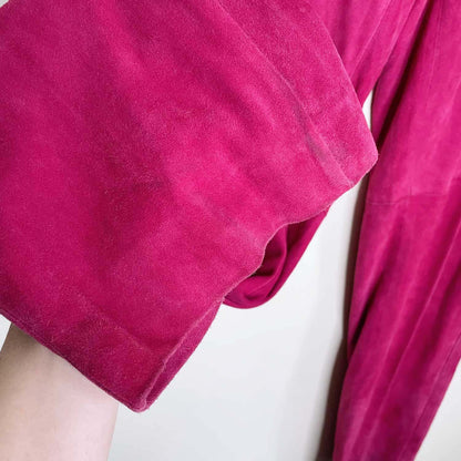 vintage 80s gianni versace pink suede pants - size 34