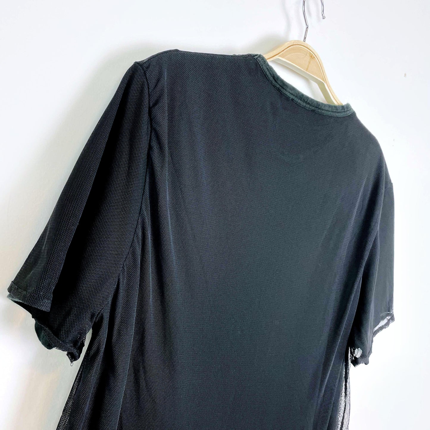 vintage 90s versace v2 classic black sheer tee - size medium