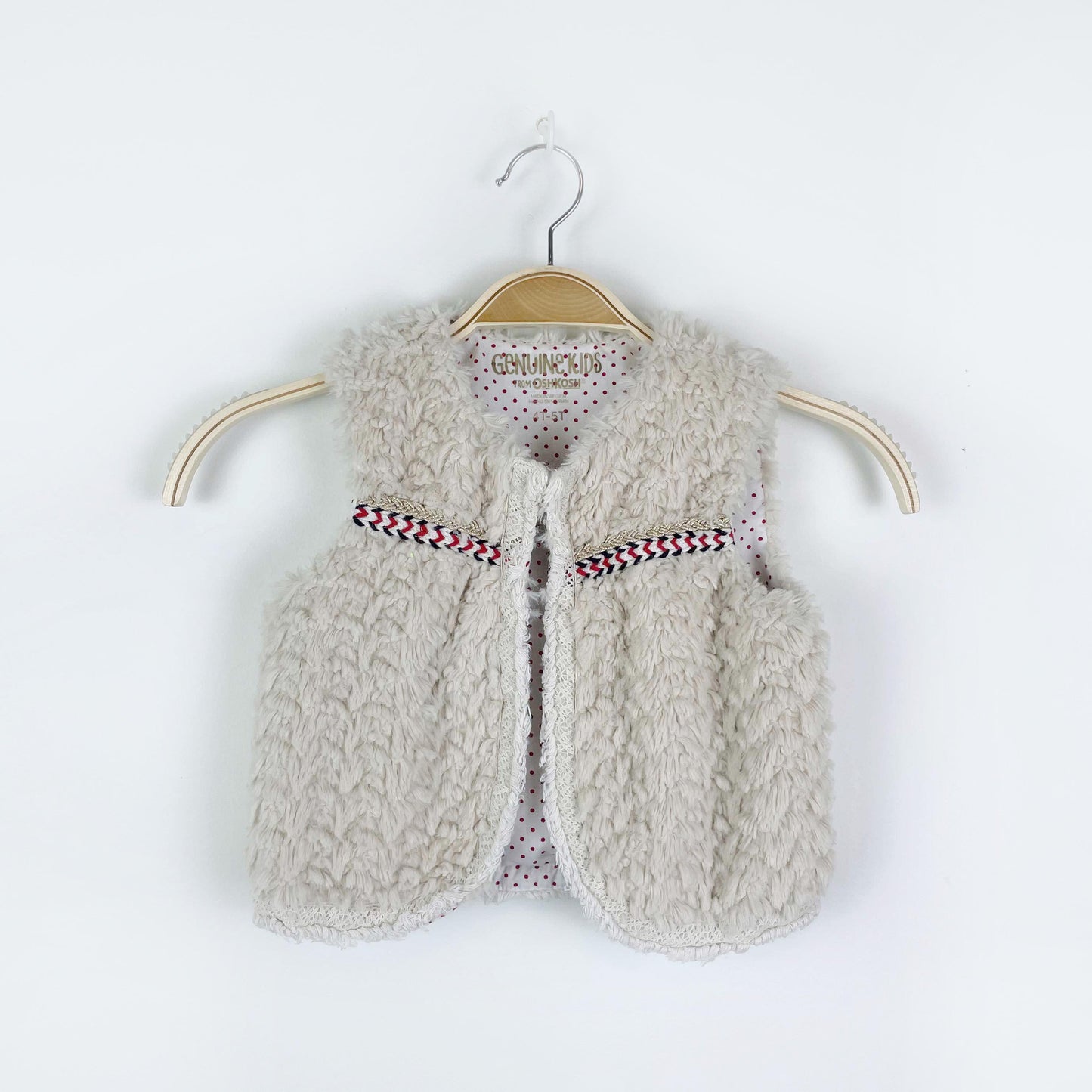 osh kosh faux fur boho vest - size 4T-5T