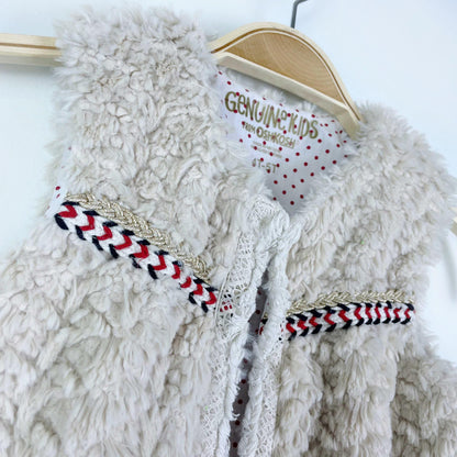 osh kosh faux fur boho vest - size 4T-5T