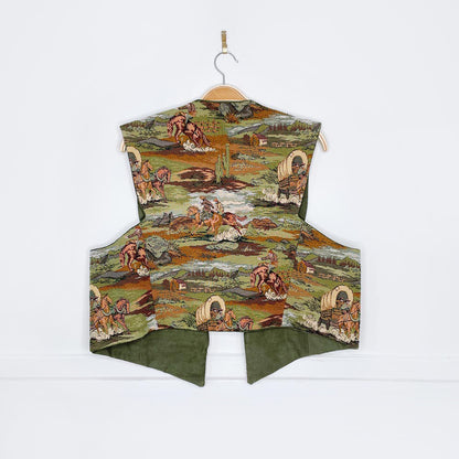 vintage skull concho woven outback tapestry vest