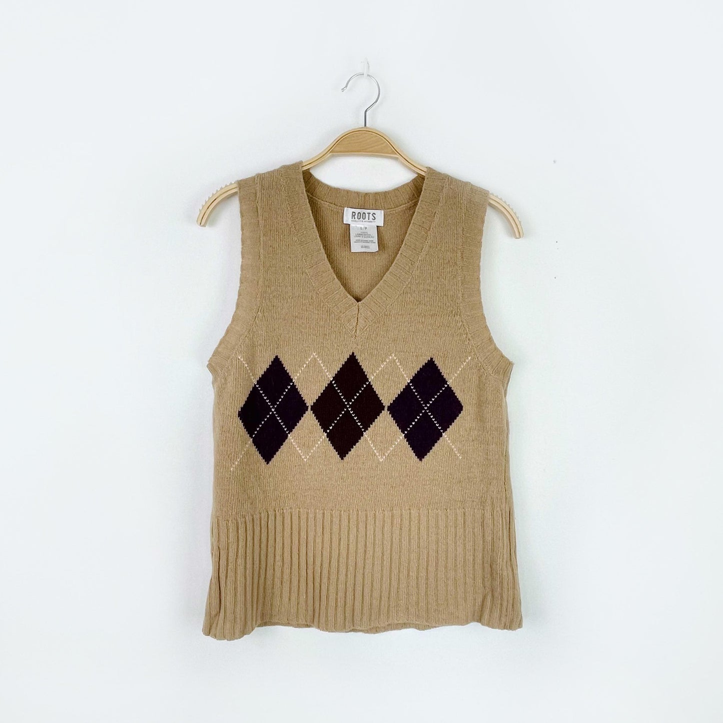 vintage roots wool argyle sweater vest