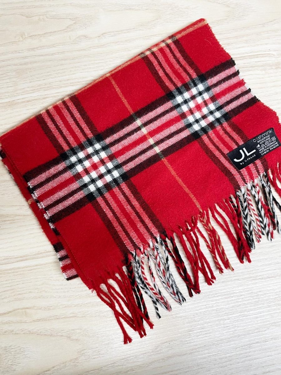 v.fraas cashmink plaid fringe scarf - good market thrift store