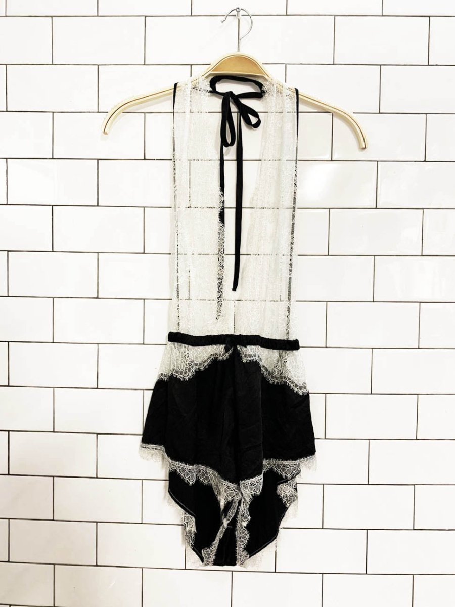 victoria's secret sheer lace lingerie slip romper - good market thrift store