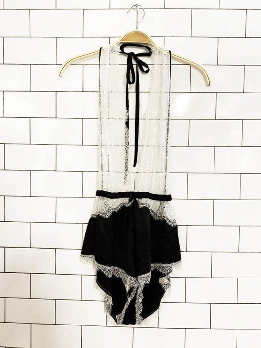 victoria's secret sheer lace lingerie slip romper - good market thrift store