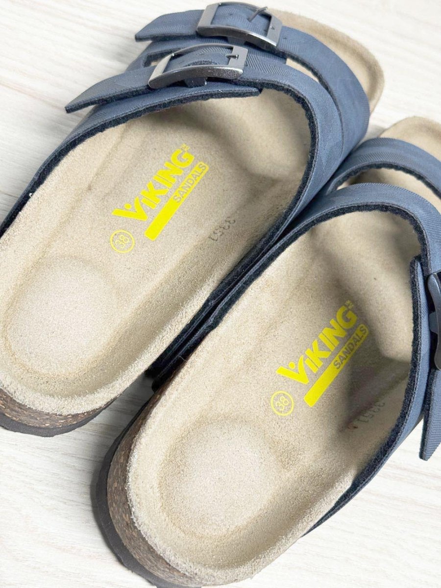 viking chatham navy two strap cork sandals - good market thrift store