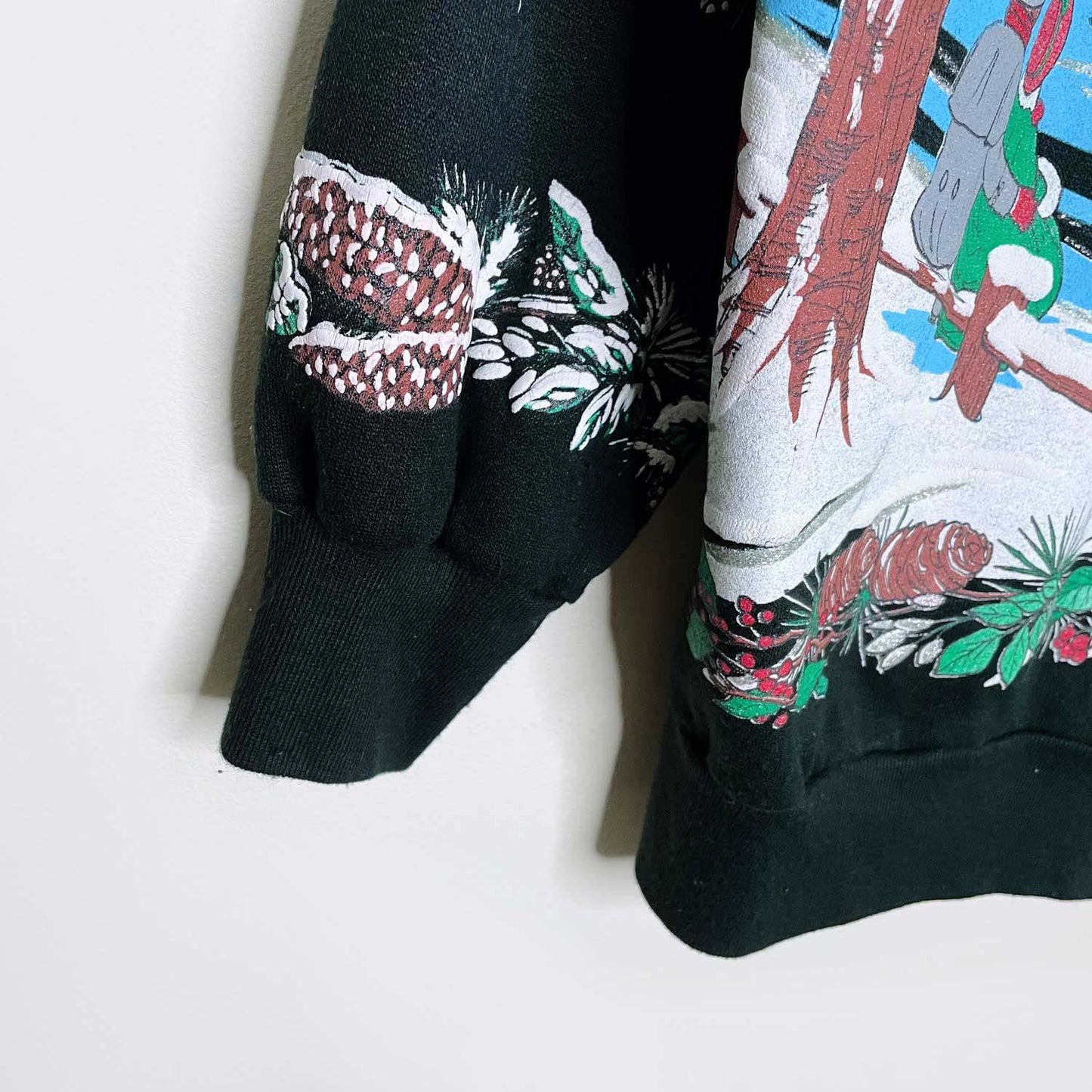 vintage made in usa winter village puff graphic crew