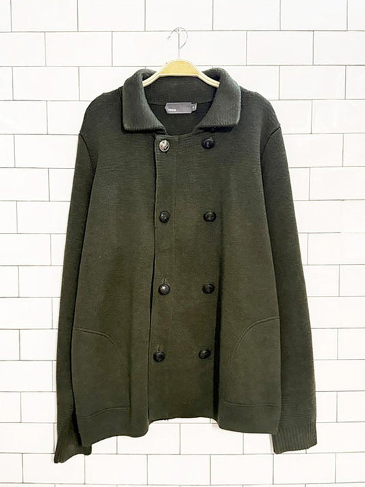 vince 100% wool double breasted knit cardigan jacket - good market thrift store