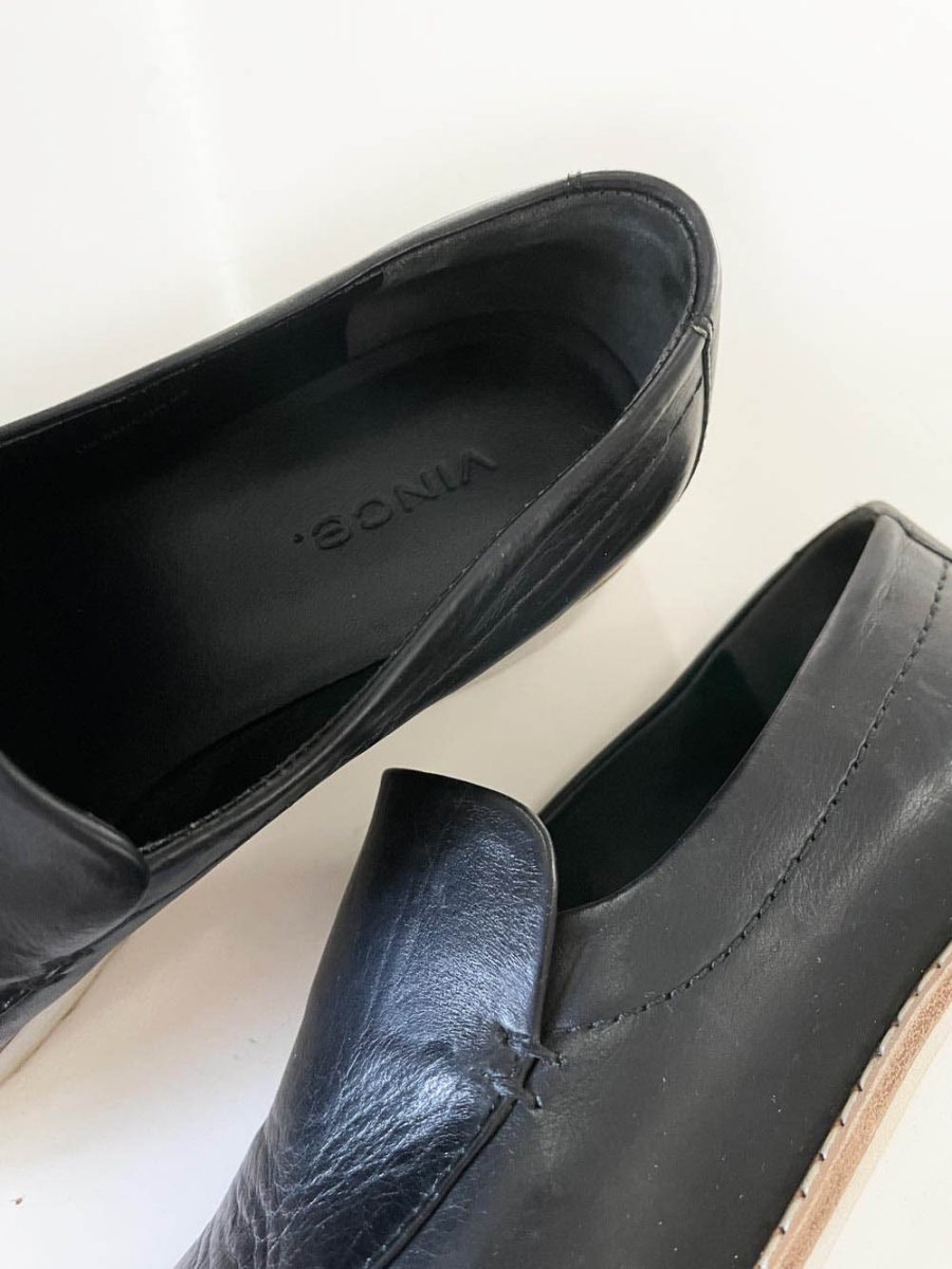 vince butter leather zeta platform loafer | lambskin - good market thrift store
