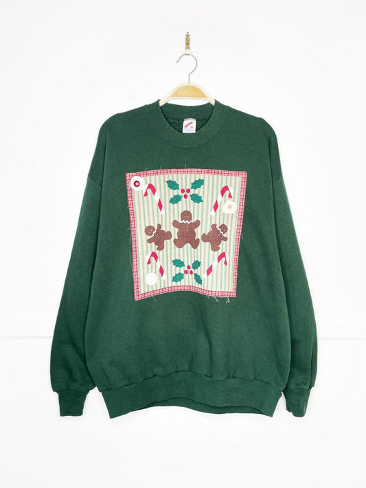 vintaeg 90s jerzees gingerbread man sweatshirt | made in USA - good market thrift store