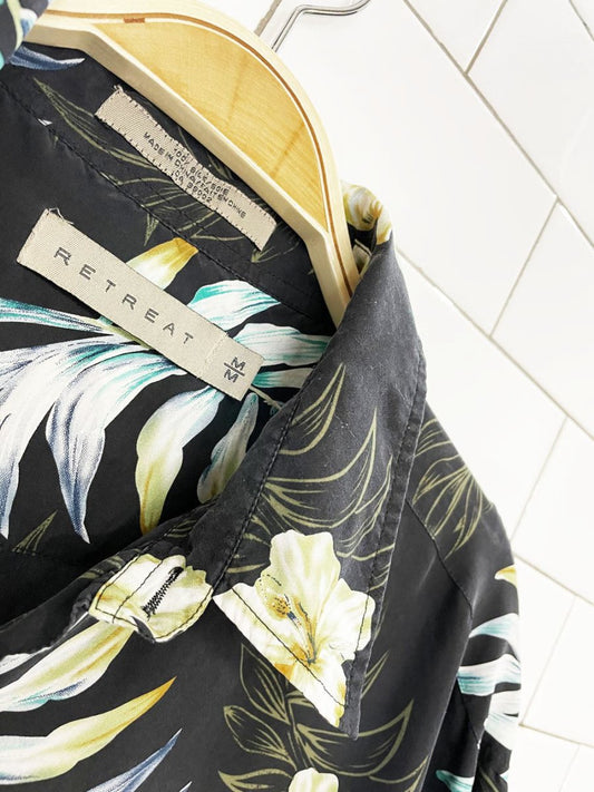 vintage 00 retreat 100% silk full button resort shirt - good market thrift store