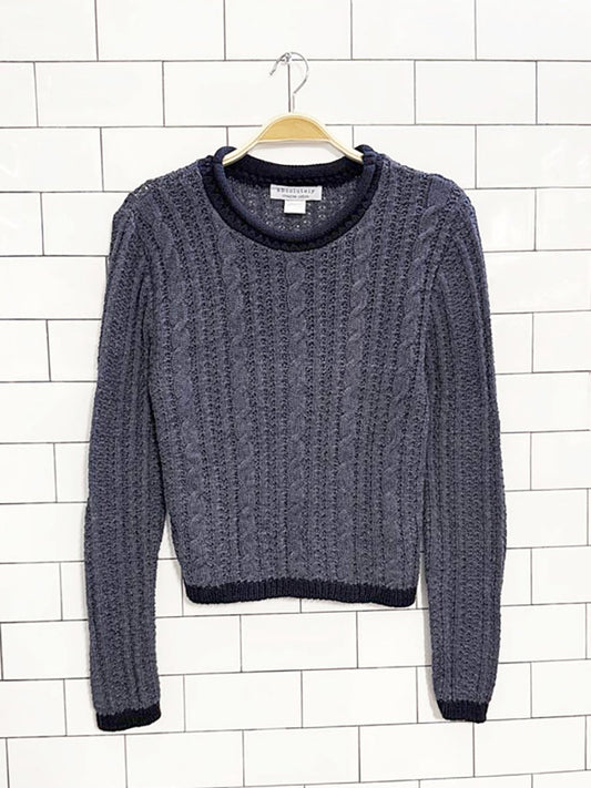 vintage 00s absolutely creative cotton cable knit sweater | made in USA - good market thrift store