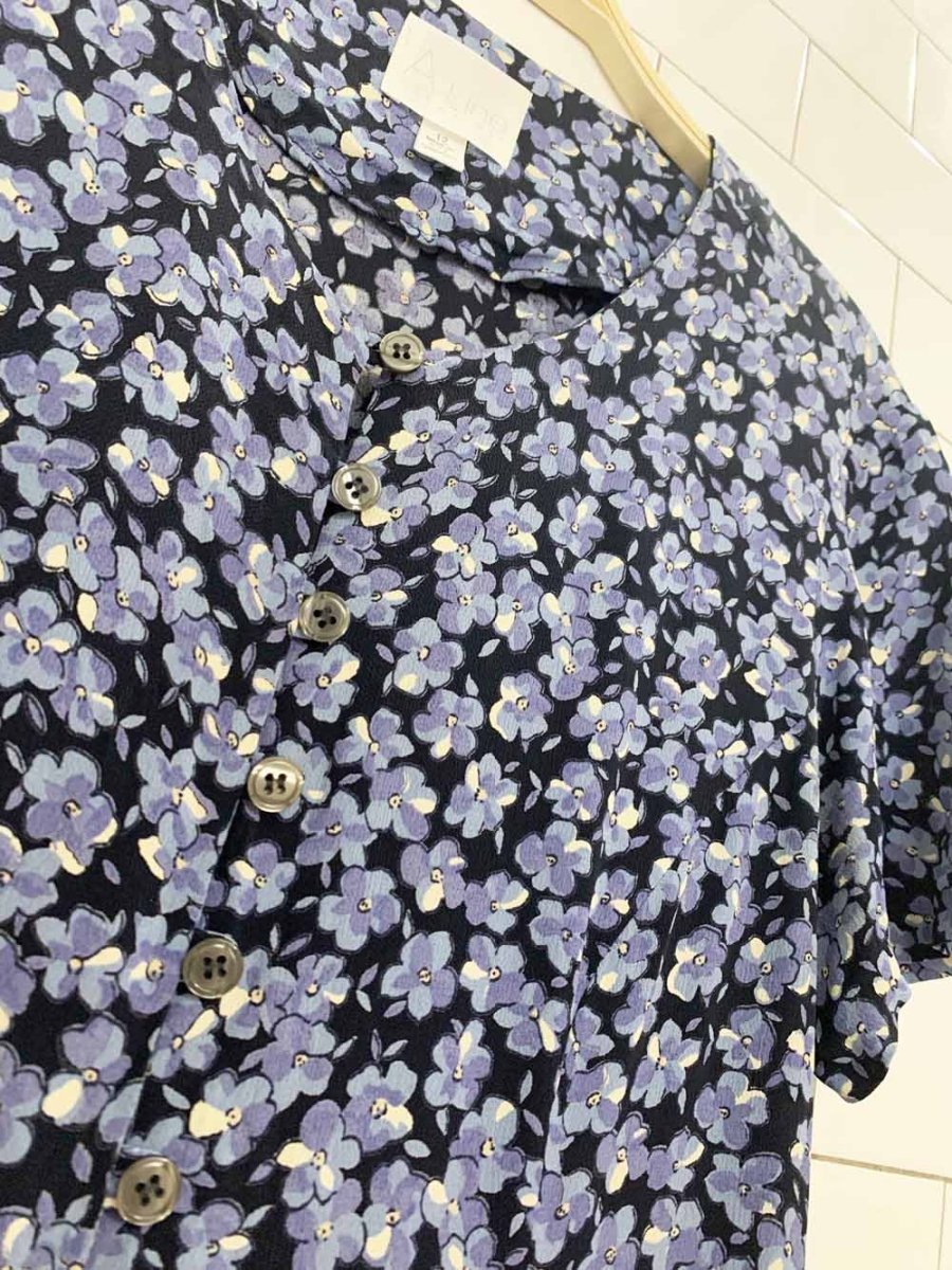 vintage 00s anne klein floral full button maxi dress | made in usa - good market thrift store