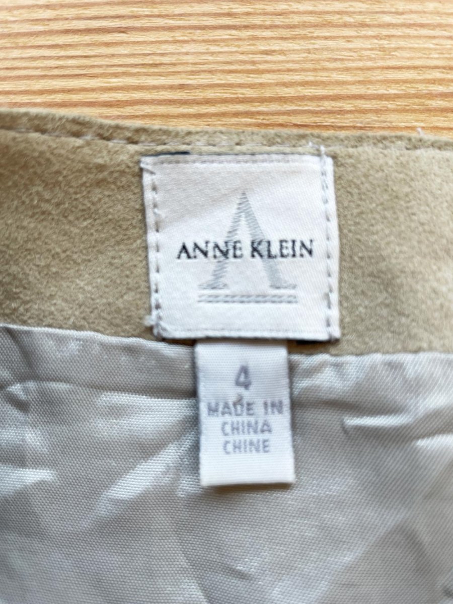 vintage 00s anne klein lamb suede midi skirt | leather - good market thrift store