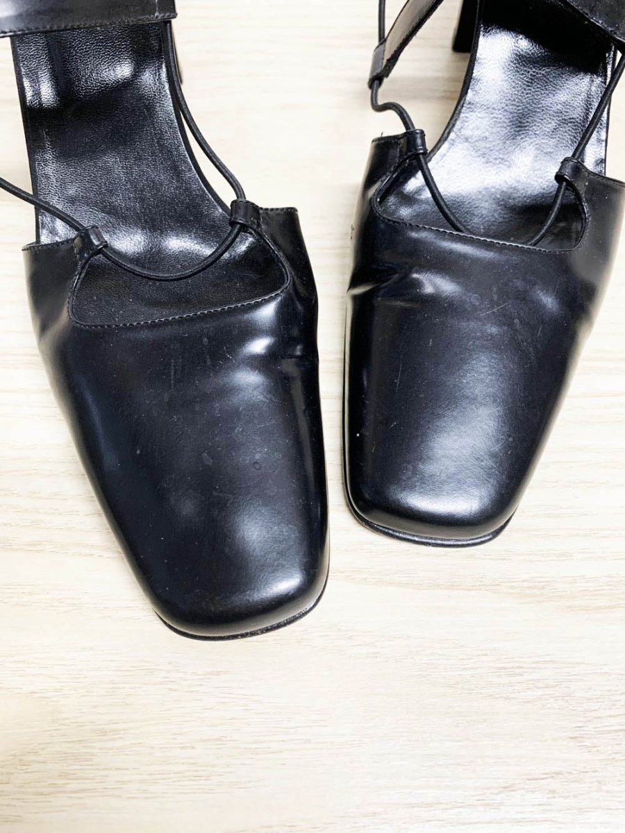 vintage 00s anne klein patent leather slingback heeled mule | made in italy - good market thrift store