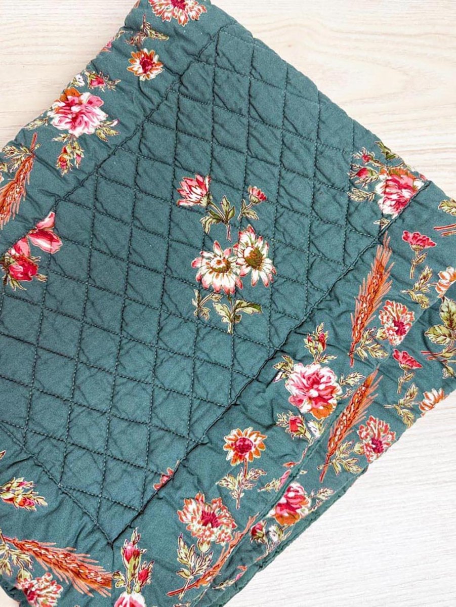 vintage 00s april cornell quilted floral table runner - good market thrift store