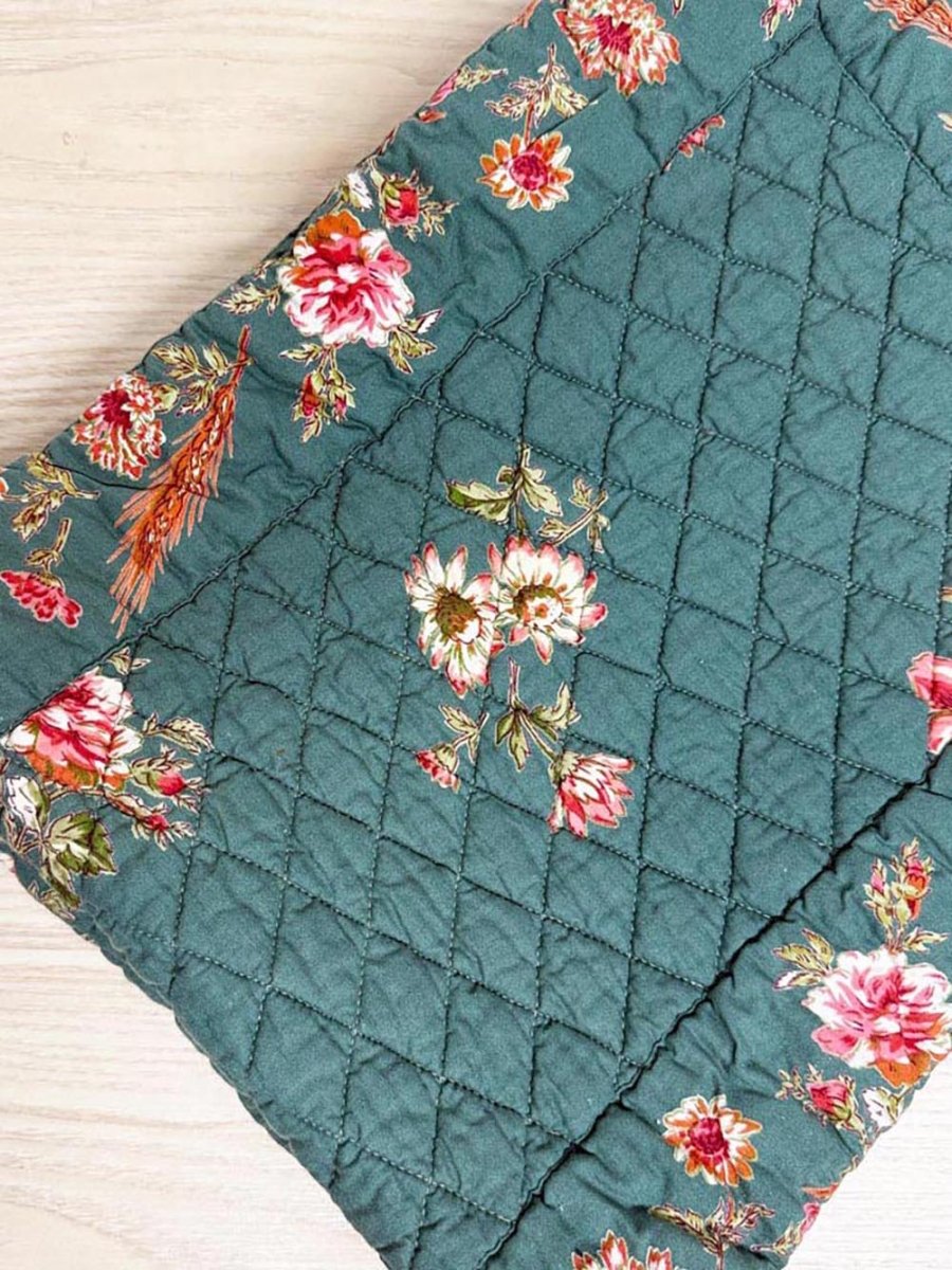 vintage 00s april cornell quilted floral table runner - good market thrift store