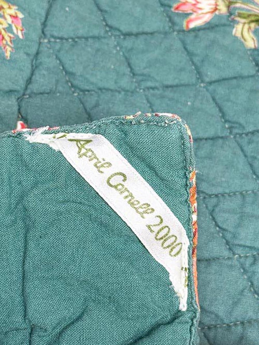 vintage 00s april cornell quilted floral table runner - good market thrift store