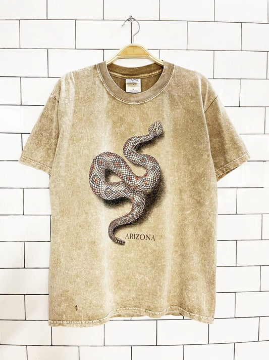 vintage 00s arizona diamond back snake dirt dye tee - good market thrift store