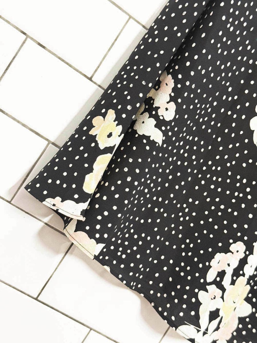 vintage 00s banana republic 100% silk floral polka dot midi dress - good market thrift store