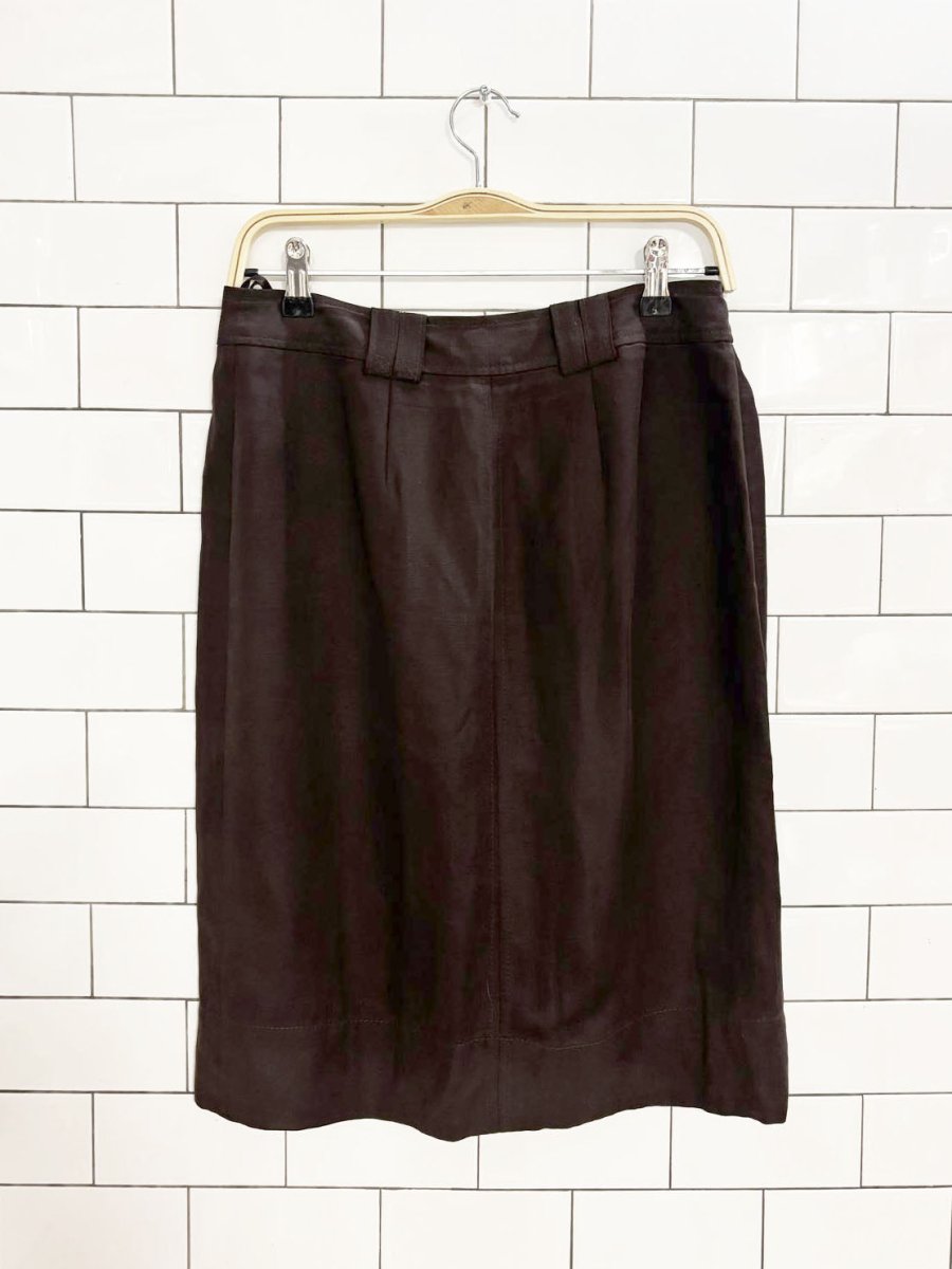 vintage 00s banana republic linen - silk blend cargo knee - length skirt - good market thrift store