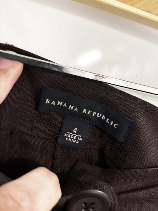 vintage 00s banana republic linen - silk blend cargo knee - length skirt - good market thrift store