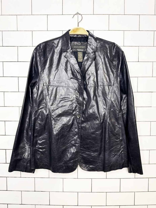 vintage 00s banana republic soft leather light jacket | lambskin - good market thrift store