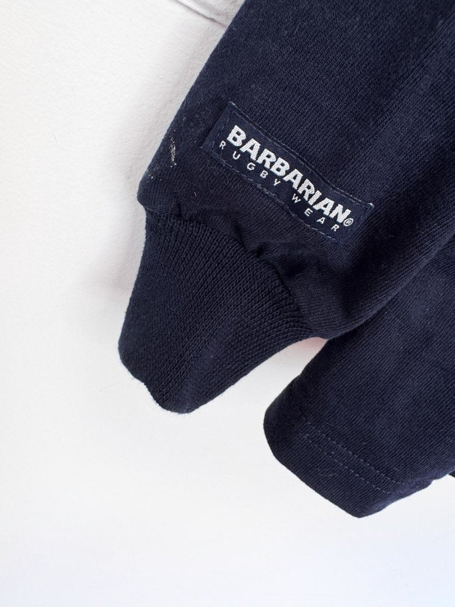 vintage 00s barbarian x queens university rugby long sleeve shirt - good market thrift store