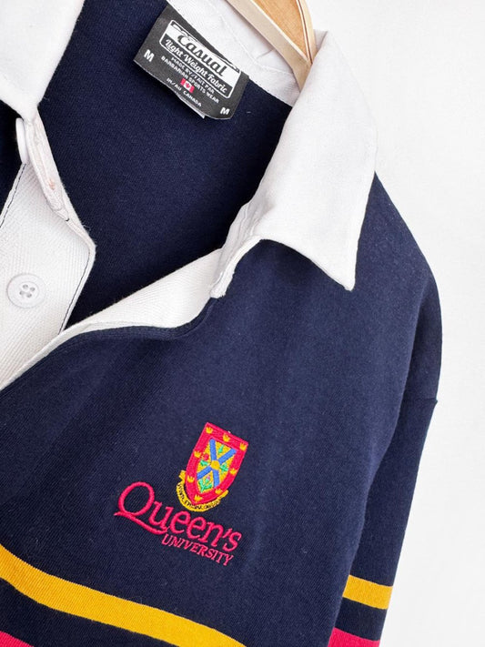vintage 00s barbarian x queens university rugby long sleeve shirt - good market thrift store